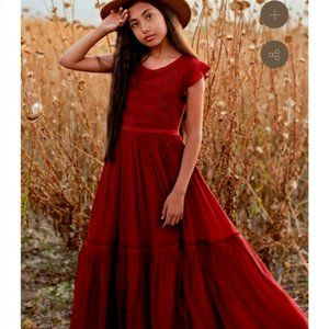 Joyfolie Viola Dress in Crimson - Little Girls Size 4